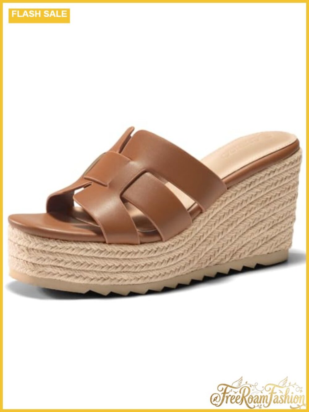 Wedge Espadrille Platform Sandals Open Toe Slip On Summer Slides